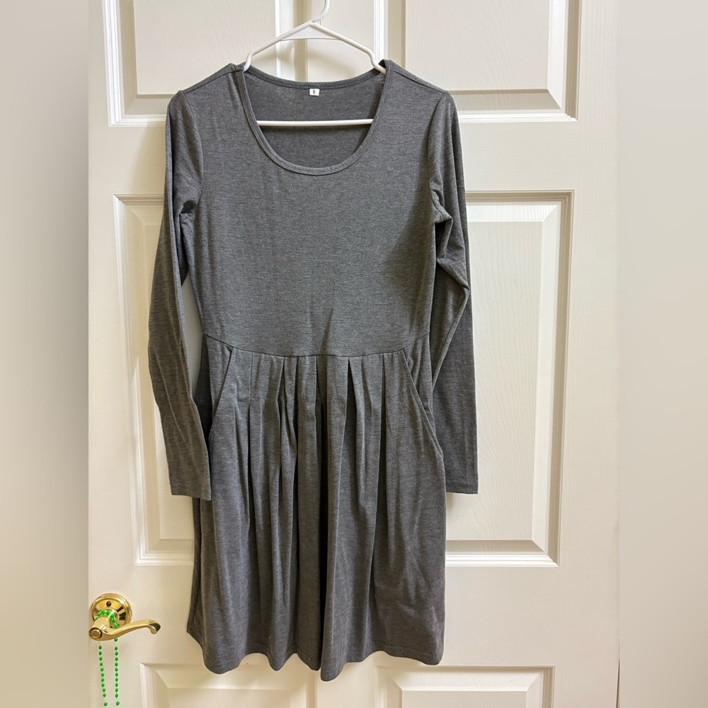 Gray Long Sleeve Dress